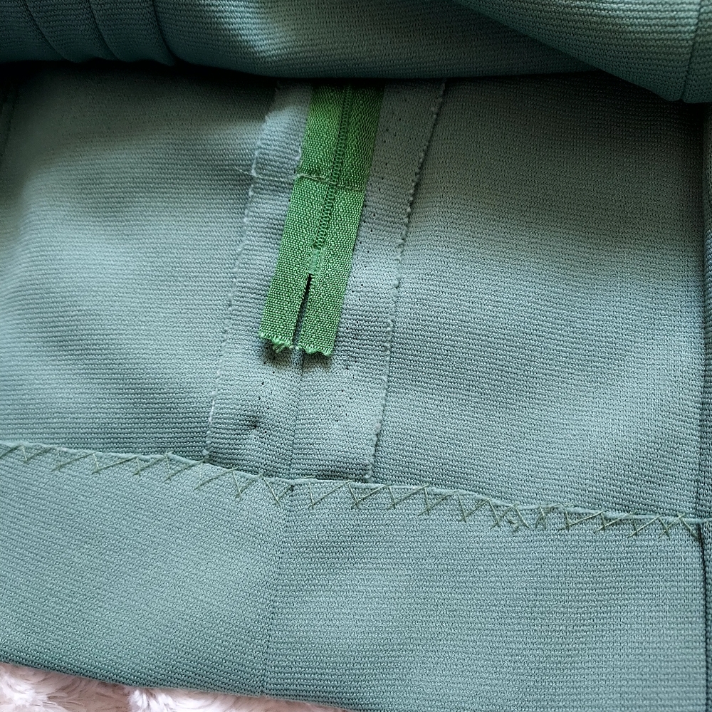 Vintage handmade green polyester smock top Grandmacore 1970s Retro - Picture 5 of 6